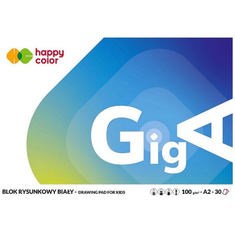 Blok rysunkowy Happy Color A2 biały 100g 30k (HA 3710 4060-00)