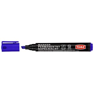 Marker permanentny wkład niebieski 1,0-5,0mm ścięta końcówka Toma