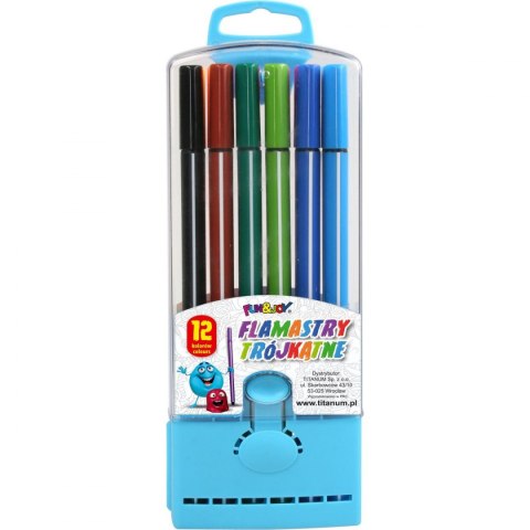 Flamaster trójkątne 12 kol. Fun&Joy (FJ-206-12)
