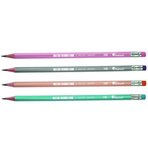 Ołówek z gumką trójkątny perłowy Titanum (T-OŁ-PERŁ4)