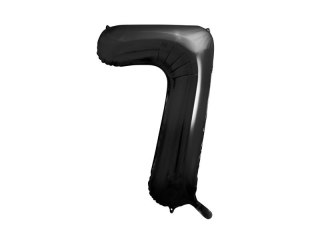 Balon foliowy Cyfra 7, 86cm, czarny 34cal Partydeco (FB1M-7-010)