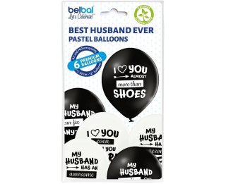 Balon gumowy Best Husband Ever 6 szt. czarny 300mm 12cal Godan (BRN 5000651)
