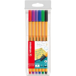 Cienkopis wkład mix 0,4mm 6kol. Stabilo (88/6)