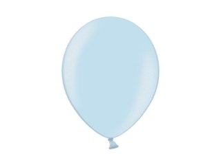 Balon gumowy metalizowany 100 szt niebieski jasny Partydeco (12M-073)