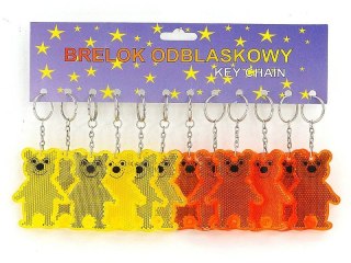 Brelok zawieszka odblaskowa miś wys.7cm, karta 12sz Adar (216631)