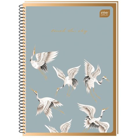 Kołozeszyt (kołonotatnik) Metalizowany Satin Gold A5 100k. 70g krata Interdruk