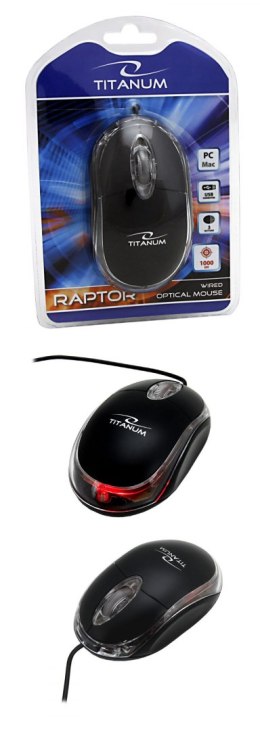 Mysz Titanum raptor 3d - czarny (tm102k)