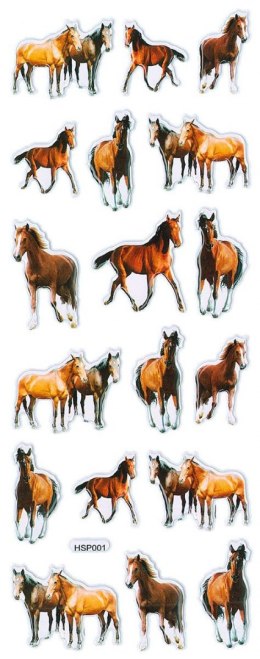 Naklejka (nalepka) Titanum Craft-Fun Series wypukła miękka konie kreskówkowe (HSP01)