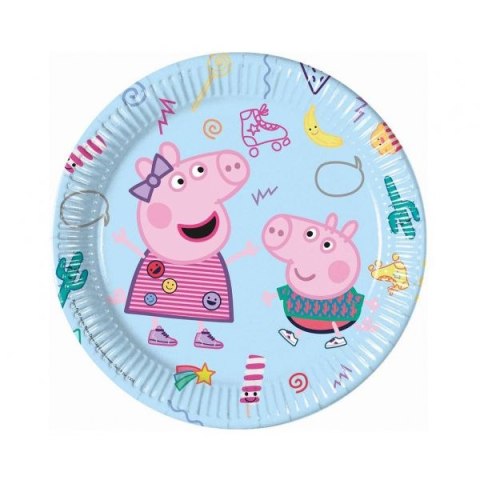 Talerz jednorazowy Godan Peppa Pig (Hasbro) śr. 230mm 8 szt (93436)