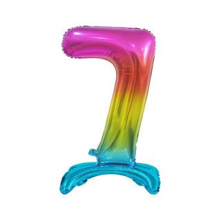 Balon gumowy Beauty&Charm cyfra stojąca tęczowa tęczowa 750mm 30cal Godan (BC-AST7)