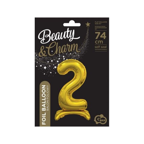 Balon gumowy Beauty&Charm cyfra stojąca złota złota 750mm 30cal Godan (BC-ASZ2)