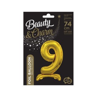 Balon gumowy Beauty&Charm cyfra stojąca złota złota 750mm 30cal Godan (BC-ASZ9)