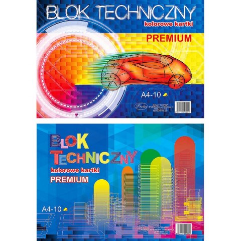 Blok techniczny A4 kolorowy 10k Protos