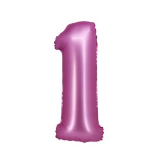 Balon foliowy Beauty&Charm Cyfra 1 satynowy róż 76cm Godan (CH-BSR1)