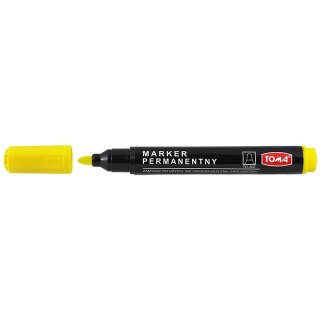 Marker permanentny wkład żółty okrągła końcówka Toma