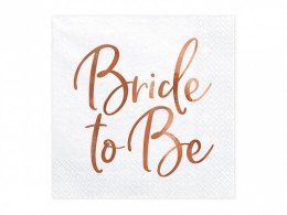 Serwetki Partydeco Bride to Be, różowe złoto - biała 330mm x 330mm (SP33-76-019R)