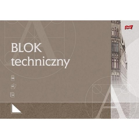 Blok techniczny Unipap A3 biały 190g 10k 297mm x 420mm