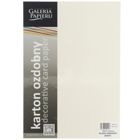 Papier ozdobny (wizytówkowy) Galeria Papieru gładki kremowy A4 - kremowy 200g (202830)