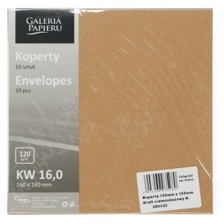 Koperta kraft ciemnobeżowy beżowa [mm:] 160x160 Galeria Papieru (280322) 10 sztuk