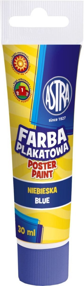 Farby plakatowe kolor: niebieski 30ml 1 kolor. Astra