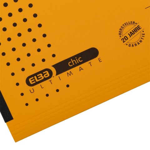 Teczka zawieszkowa Chic Ultimate z płóciennymi bokami A4 żółty karton 230g Elba (100552103)