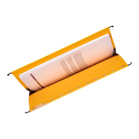 Teczka zawieszkowa Chic Ultimate z płóciennymi bokami A4 żółty karton 230g Elba (100552103)