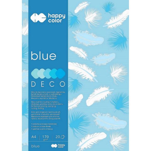 Zeszyt papierów kolorowych Deco Blue A4 170g 20k [mm:] 210x297 Happy Color (3717 2030-032)