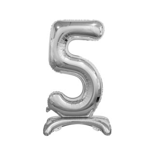 Balon gumowy Beauty&Charm cyfra stojąca srebrna srebrna 30cal Godan (BC-ASS5)