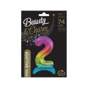 Balon gumowy Godan Beauty&Charm cyfra stojąca tęczowa tęczowa 750mm 30cal (BC-AST2)