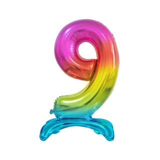 Balon gumowy Beauty&Charm cyfra stojąca tęczowa tęczowy 30cal Godan (BC-AST9)