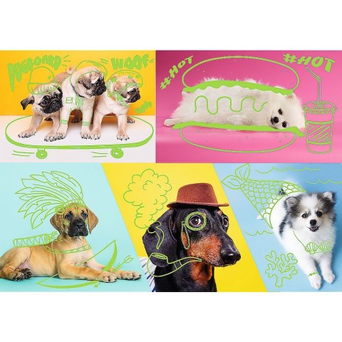 Puzzle Odlotowe psy Neon Color Line 1000 el. Trefl (10578)