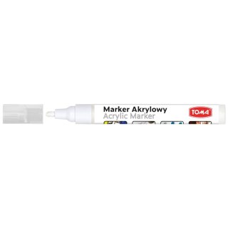 Marker specjalistyczny akrylowy-biały wkład biały 2,5mm okrągła końcówka Toma (TO-402)