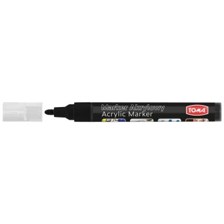 Marker specjalistyczny akrylowy-czarny wkład czarny 2,5mm okrągła końcówka Toma (TO-402)