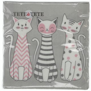 Serwetki Glam Cats mix nadruk bibuła [mm:] 330x330 Paw (TL699000)