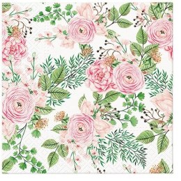 Serwetki Paw Lunch Rose hip flowers - mix nadruk 330mm x 330mm (SDL138400)