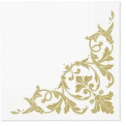 Serwetki Paw Motif GOLD - mix nadruk 330mm x 330mm (TL124609)