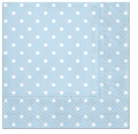 Serwetki Paw Lunch Dots light blue - mix nadruk 330mm x 330mm (SDL066055)