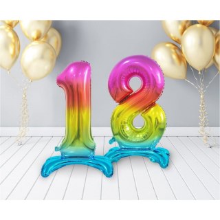 Balon gumowy Beauty&Charm cyfra stojąca tęczowa kolorowa 750mm 30cal Godan (BC-AST8)