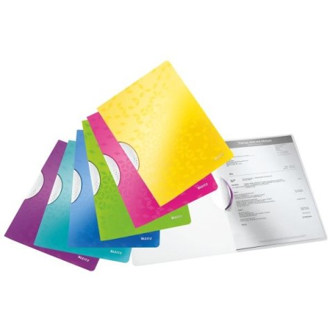 Skoroszyt Wow ColorClip A4 czarny plastik Leitz (41850095)