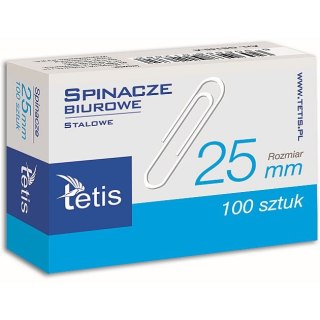Spinacze okrągły 25mm 100 szt Tetis (GS140-A)