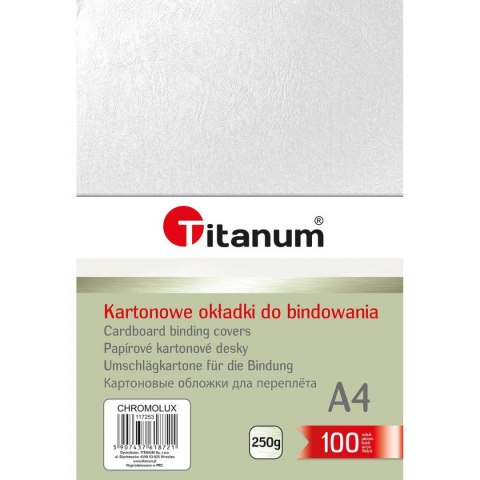 Karton do bindowania Titanum błyszczący - chromolux A4 - biały 250g