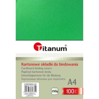 Karton do bindowania błyszczący - chromolux A4 zielony 250g Titanum