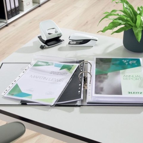 Koszulki na dokumenty krystaliczne A4 kolor: przezroczysty górna klapka 170 mic. Leitz (47573003)