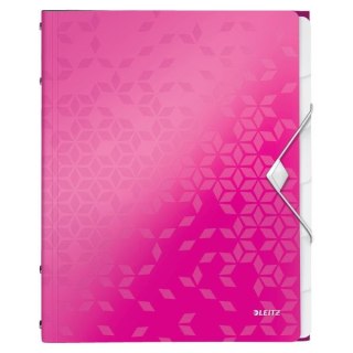 Teczka z przegródkami WOW A4 kolor: różowy 6 przegródek Leitz (46330023)