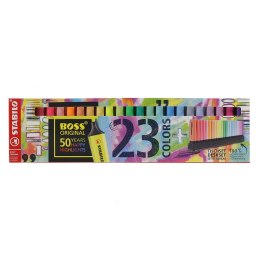 Zakreślacz Stabilo BOSS ORIGINAL 23 kolory, podstawka na biurko, mix 2,0-5,0mm (7023-01-5)