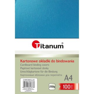 Karton do bindowania błyszczący - chromolux A4 niebieski 250g Titanum