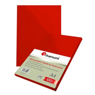 Karton do bindowania skóropodobny A4 czerwony 250g Titanum