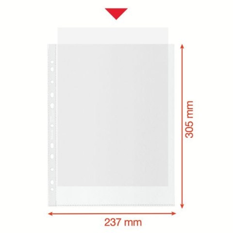 Koszulki na dokumenty Recycled Maxi groszkowa A4 kolor: bezbarwny typu U 70 mic. Esselte (627502)