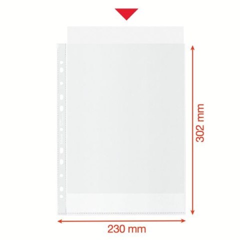 Koszulki na dokumenty Recycled groszkowa A4 kolor: bezbarwny typu U 100 mic. Esselte (627501)