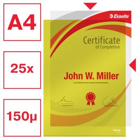 Ofertówka A4 kolor: żółty typu L 150 mic. Esselte (55431)